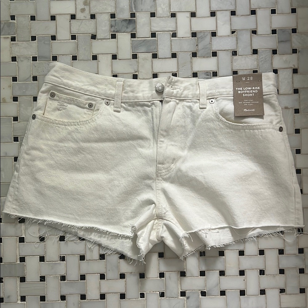 Madewell White Jean Shorts Classic Cut